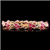 Image 2 : 14K Gold 6.53ctw Ruby & 1.45ctw Diamond Bracelet