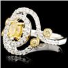 Image 2 : 18K Gold 1.10ctw Fancy Color Diamond Ring