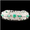 Image 1 : 18K Gold 4.77ct Emerald & 7.70ctw Diamond Bracelet
