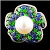 18K Gold 12.50MM Pearl & 0.35ctw Diamond Ring