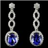 18K Gold 4.35ct Tanzanite & 1.22ctw Diam Earrings