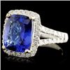 Image 2 : 18K Gold 3.80ct Tanzanite & 0.54ctw Diamond Ring