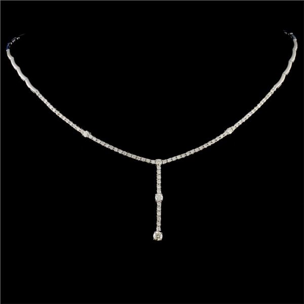 18K White Gold 1.40ctw Diamond Necklace