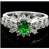 Image 1 : 18K White Gold .57ct Tsavorite & 0.71ct Diamond Ri