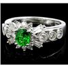 Image 2 : 18K White Gold .57ct Tsavorite & 0.71ct Diamond Ri