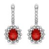 14K Gold 5.00ct Ruby & 1.30ct Diamond Earrings