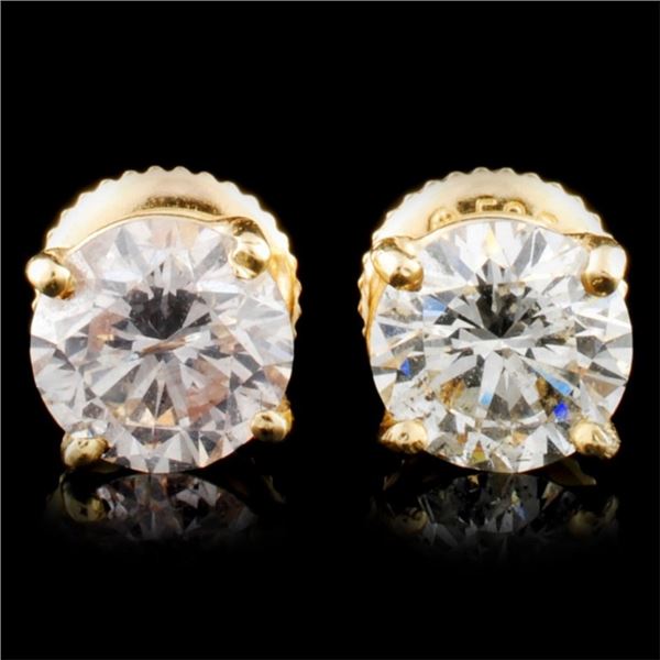 14K Yellow Gold 1.68ctw Diamond Earrings