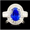 Image 1 : 18K Gold 3.96ct Tanzanite & 1.30ctw Diamond Ring