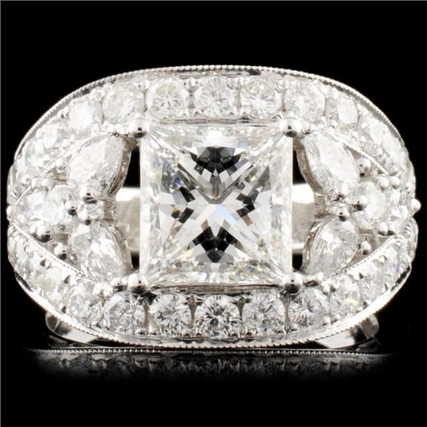 18K White Gold 3.88ctw Diamond Ring