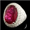 Image 2 : 18K Gold 9.30ct Rubellite & 3.10ctw Diamond Ring