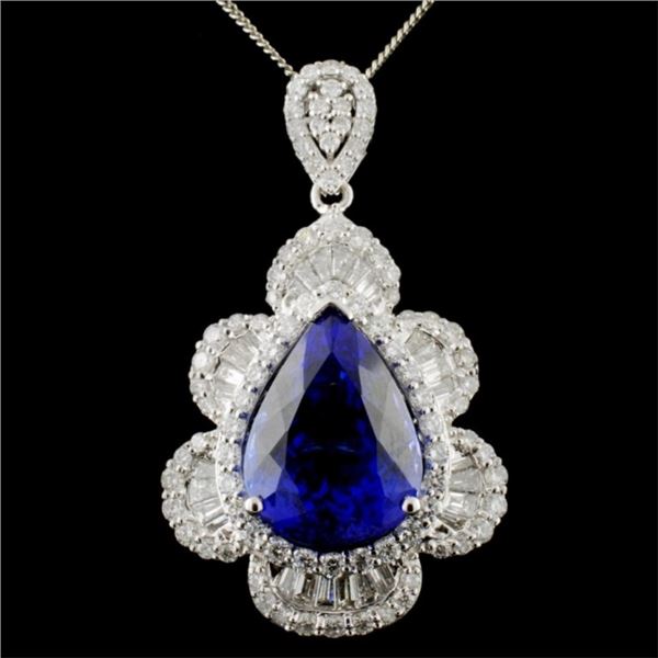 18K Gold 12.07ct Tanzanite & 2.56ctw Diamond Penda