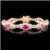 Image 1 : 18K Rose Gold 6.69ct Ruby & 4.26ctw Diamond Bracel