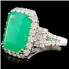 Image 2 : 18K Gold 9.12ct Emerald & 1.75ctw Diamond Ring