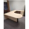 Image 1 : U Shaped Office Desk with Keyboard Pad (Lighter Color) - (66" x 96" x 72" x 30" H x 24" D x 30" D)