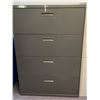 Image 1 : 4 Drawer Filing Cabinet (Darker Grey) - (36" W x 19" D x 53" H)