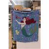 Image 1 : Vintage Disney Little Mermaid Jacquard Woven Blanket- single bed size