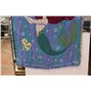 Image 2 : Vintage Disney Little Mermaid Jacquard Woven Blanket- single bed size