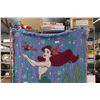 Image 3 : Vintage Disney Little Mermaid Jacquard Woven Blanket- single bed size
