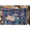 Image 6 : Vintage Disney Little Mermaid Jacquard Woven Blanket- single bed size
