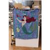 Image 1 : Vintage Disney Little Mermaid Jacquard Woven Blanket- single bed size