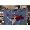 Image 3 : Vintage Disney Little Mermaid Jacquard Woven Blanket- single bed size