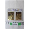 Image 1 : (2) 1996 23k Gold MBA Mickey Mantle Graded Cards