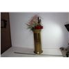 Image 1 : 5-KAN Brass Container w/Fake Flower Arrangement