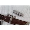 Image 2 : Mora Knife Sheath - Razor w/Shaving Brush - Pocket Knife Empty Bullet - Graham Buckle