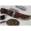 Image 3 : Mora Knife Sheath - Razor w/Shaving Brush - Pocket Knife Empty Bullet - Graham Buckle