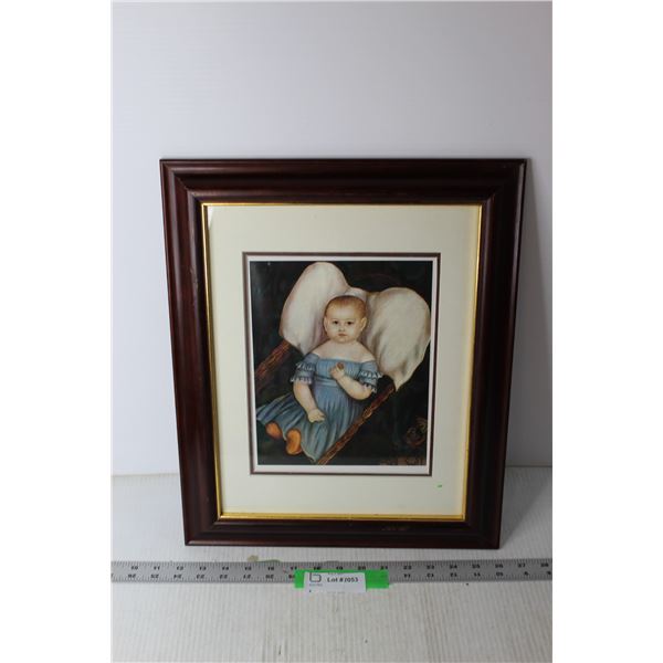 Framed Portrait of a Baby by Joseph Stock - 14" x 17"|