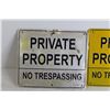 Image 2 : (2) Private Property No Trespassing Signs, Saskatchewan License Plate