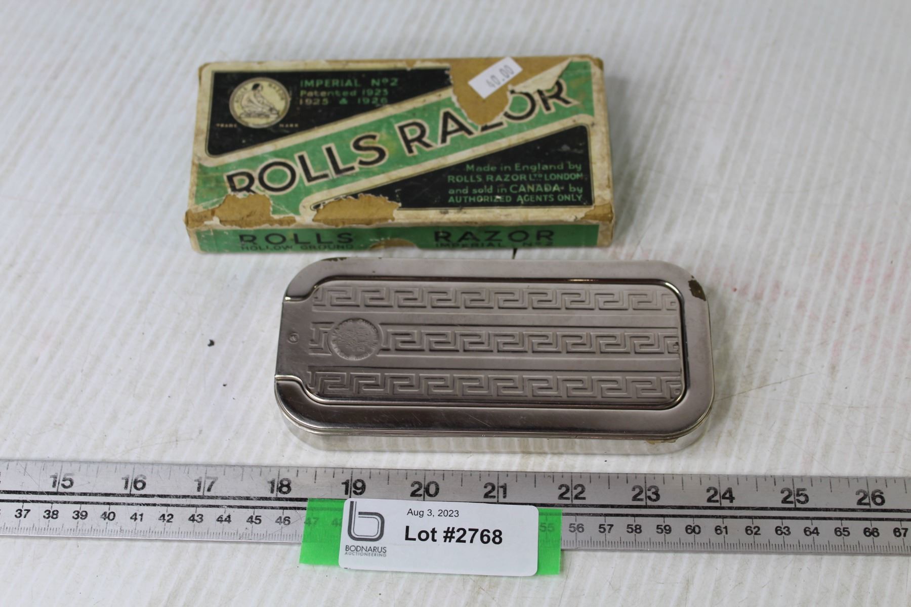 Vintage Rolls Razor Metal Box in Box - w/Blade Honing Stone & Razor ...