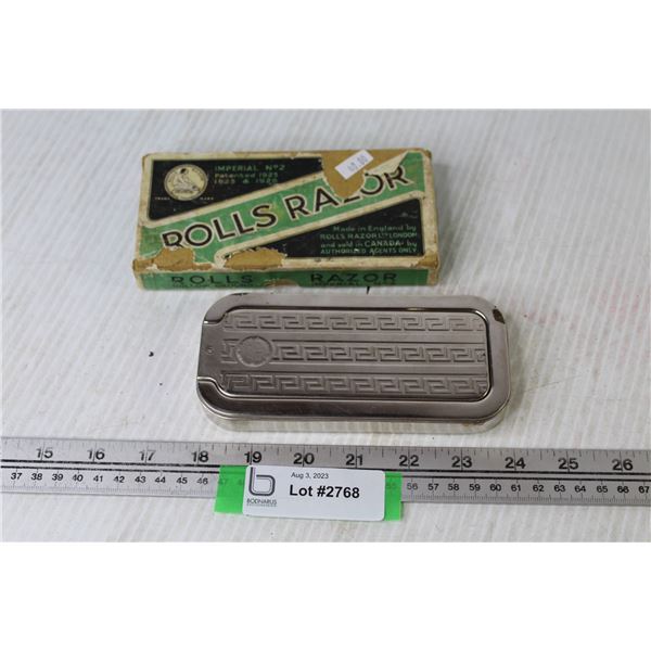 Vintage Rolls Razor Metal Box in Box - w/Blade Honing Stone & Razor ...