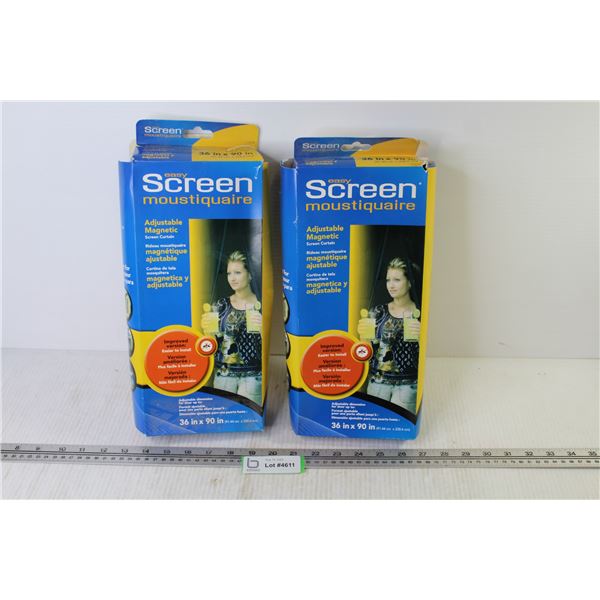 (2) Easy Screens - Retractable Magnetic Screens (NIB)