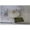 Image 1 : Casual Elegance Bowl w/Lid - Water Dale Glass Vase - Glass Lid - Crystal Angel - Ceramic Plaque w/Sa