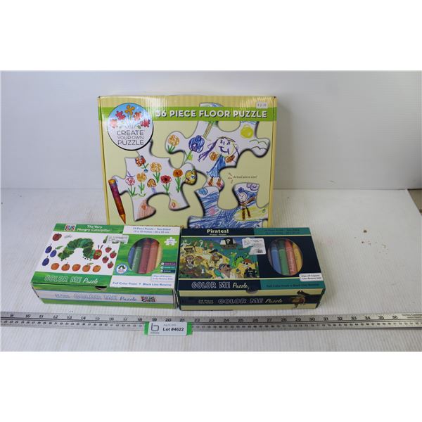 (3) Childrens Color Me Puzzles (NIB)