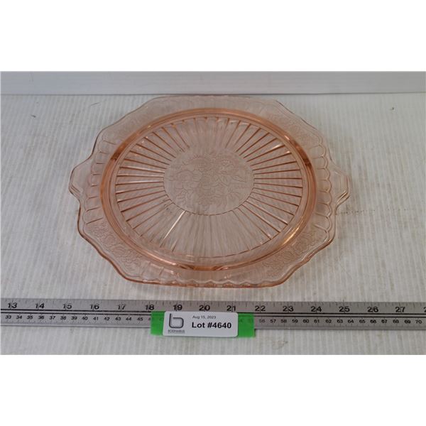 Pink Depression Glass Cake Stand