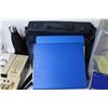 Image 3 : Lot of Office Supplies - 3 Hole Punch - Garbage Can - Key Board - Binders - Office Case - Olympic Ca