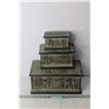 Image 1 : Set of Wooden Carved Boxes