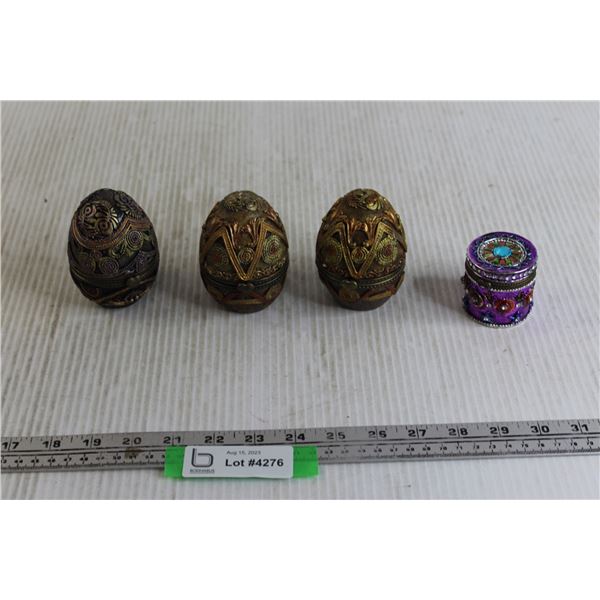 (3) Egg Trinket Boxes, Trinket Box