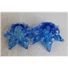 Image 4 : (2) Blue Flower Glass Bowls