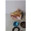 Image 6 : Vase, Conch Shell and Misc. Trinkets