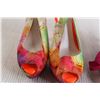 Image 2 : Aldo Neon Orange Colour Splatter Heels, Paris Hilton Pink Glitter and Pink Bow Heels