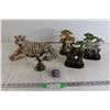 Image 1 : Misc. Wildlife Figurine Decor - Zebra is 3-Legged, Eagle Wing is Repaired