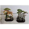 Image 7 : Misc. Wildlife Figurine Decor - Zebra is 3-Legged, Eagle Wing is Repaired