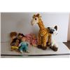 Image 1 : (6) Ty Beanie Kids Collectibles, 22" Tall Plush Giraffe (Animal Alley), Plush Cat Ching (Carlton Car