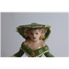 Image 2 : Woman in Green Dress Porcelain Figurine (Edges on Hat are Sharp)