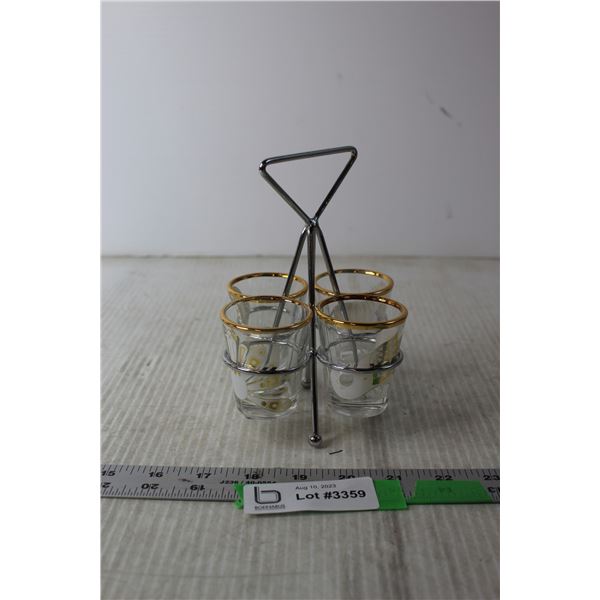 Vintage Shot Glasses and Stand