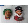 Image 2 : (5) Chalkware Heads - One Bosson