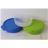 Image 7 : Pyrex Glass Bowl w/Lid - Tupperware Bowls - Hand Mask - Bag of Mints - Dog Harness (size med) - Ston